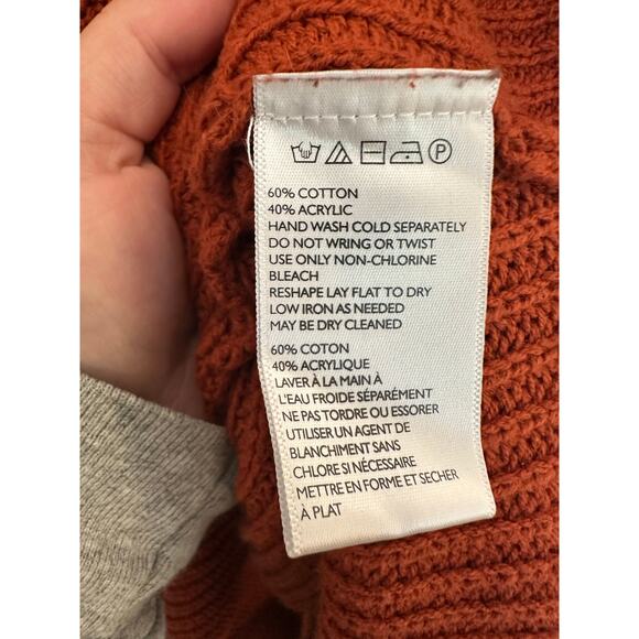 Urban Outfitters Burnt Orange Oversized Vneck Knit Sweater Drop Shoulder Xl - Picture 4 of 5